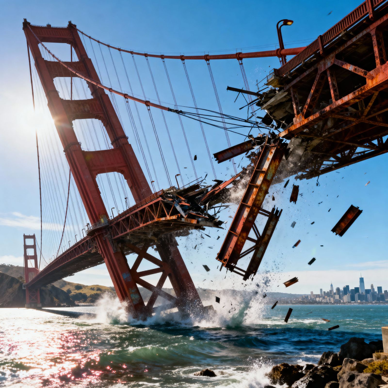 Golden Gate Bridge Collapses in Hyperrealistic Earthquake Sc...