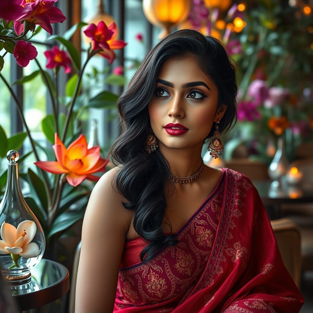 Ethereal Indian Beauty in Vibrant Lehenga