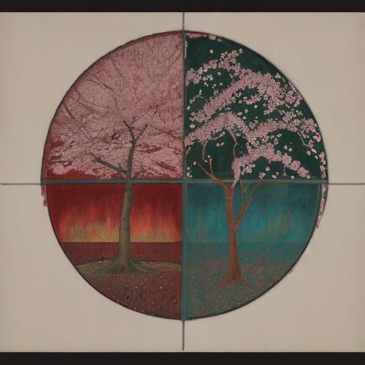 Extraterrestrial Cherry Blossoms in Expressionist Style