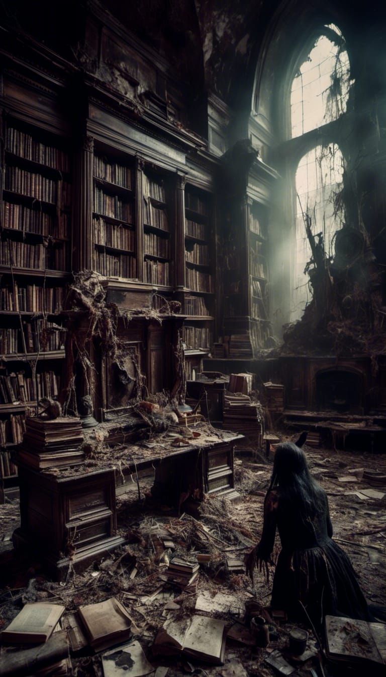 Macabre Witches and Demons in Library