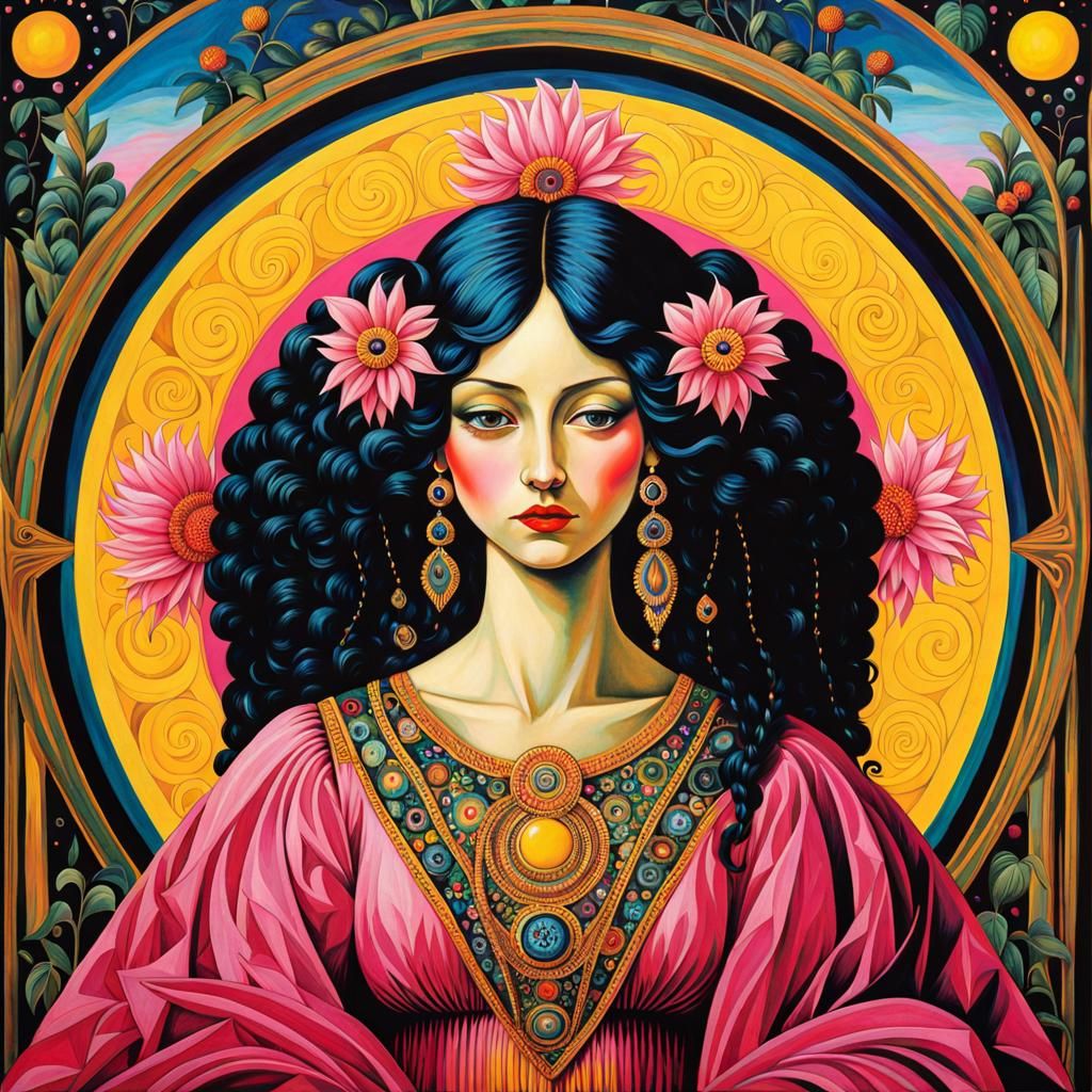 Psychedelic Angel in Ethereal Gothic Style