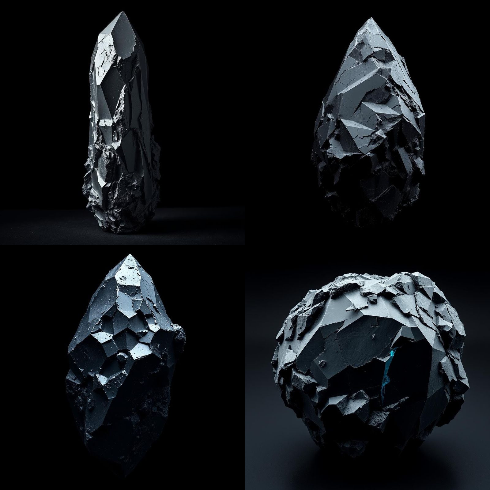 Black Crystalline Gemstone in Detailed Matte Painting