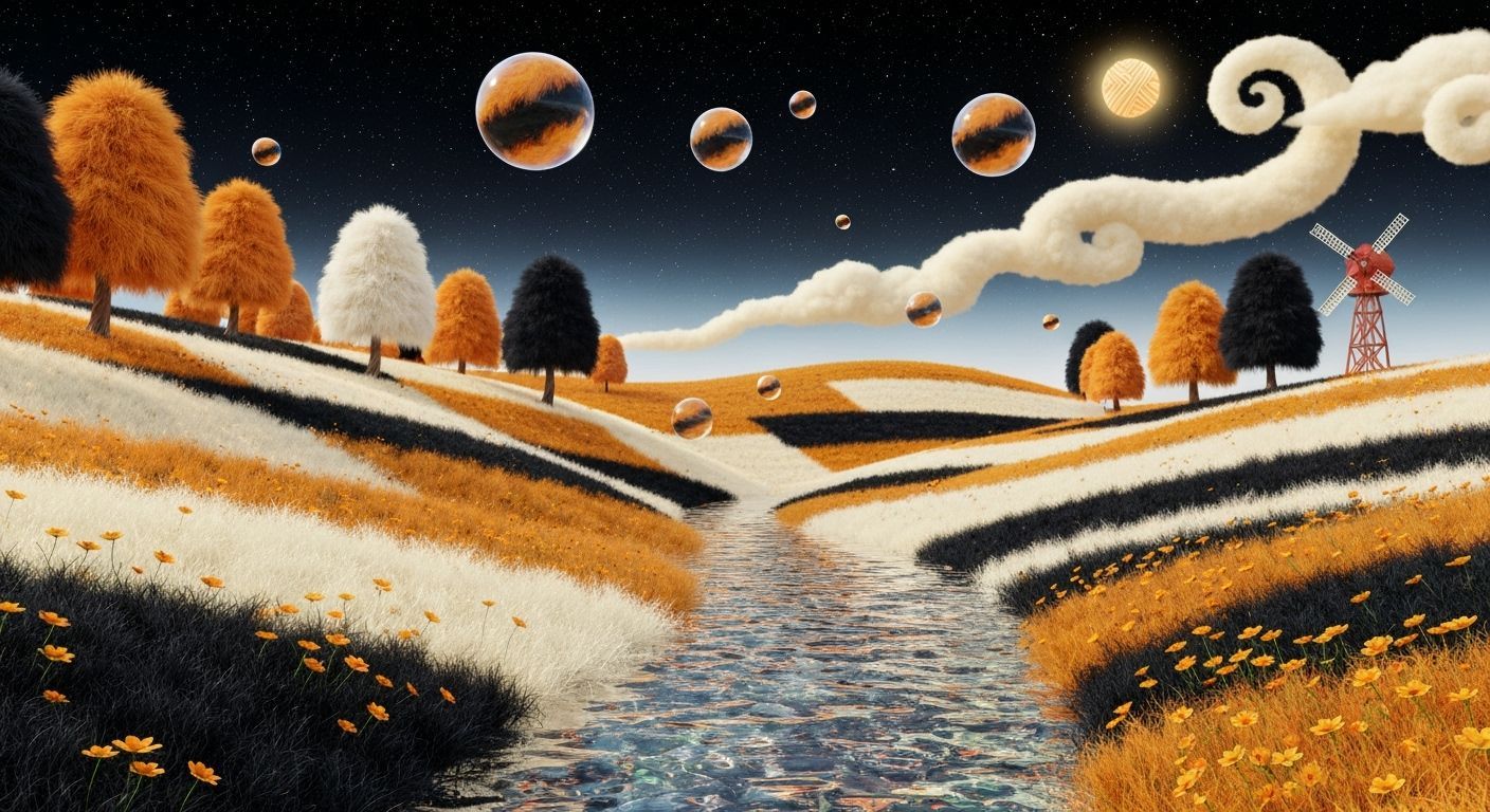 Calico Cat Inspired Surreal Dreamscape