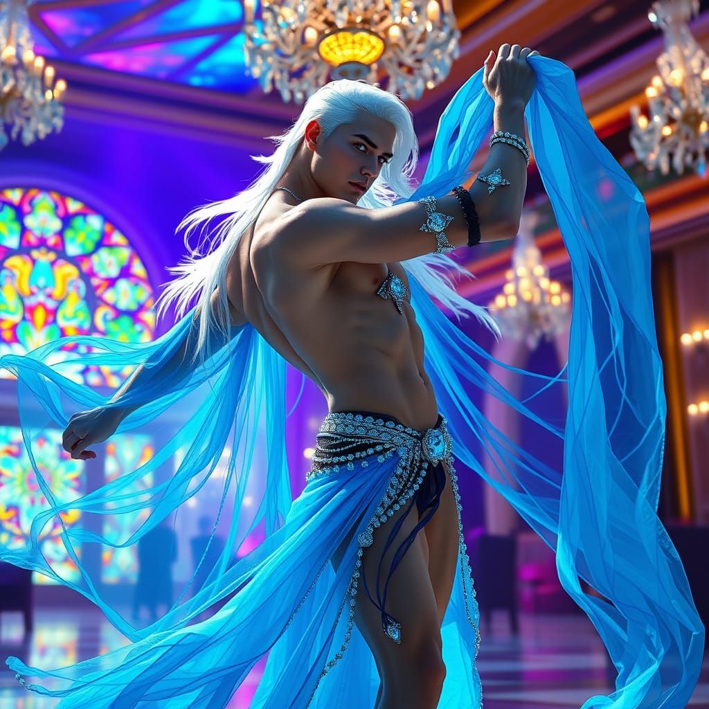 Ethereal Ballroom Dancer in Vibrant, Unreal Engine 5-Inspire...