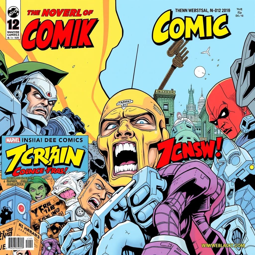 Dynamic Comic Book Covers in International Style