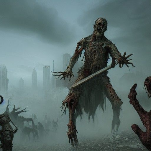 Detailed Zombie Apocalypse Matte Painting