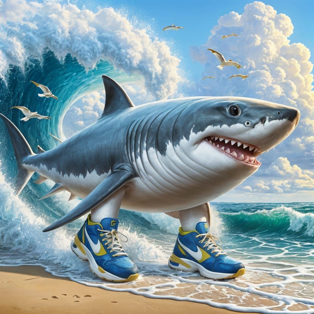 Shark in a Serene Seascape