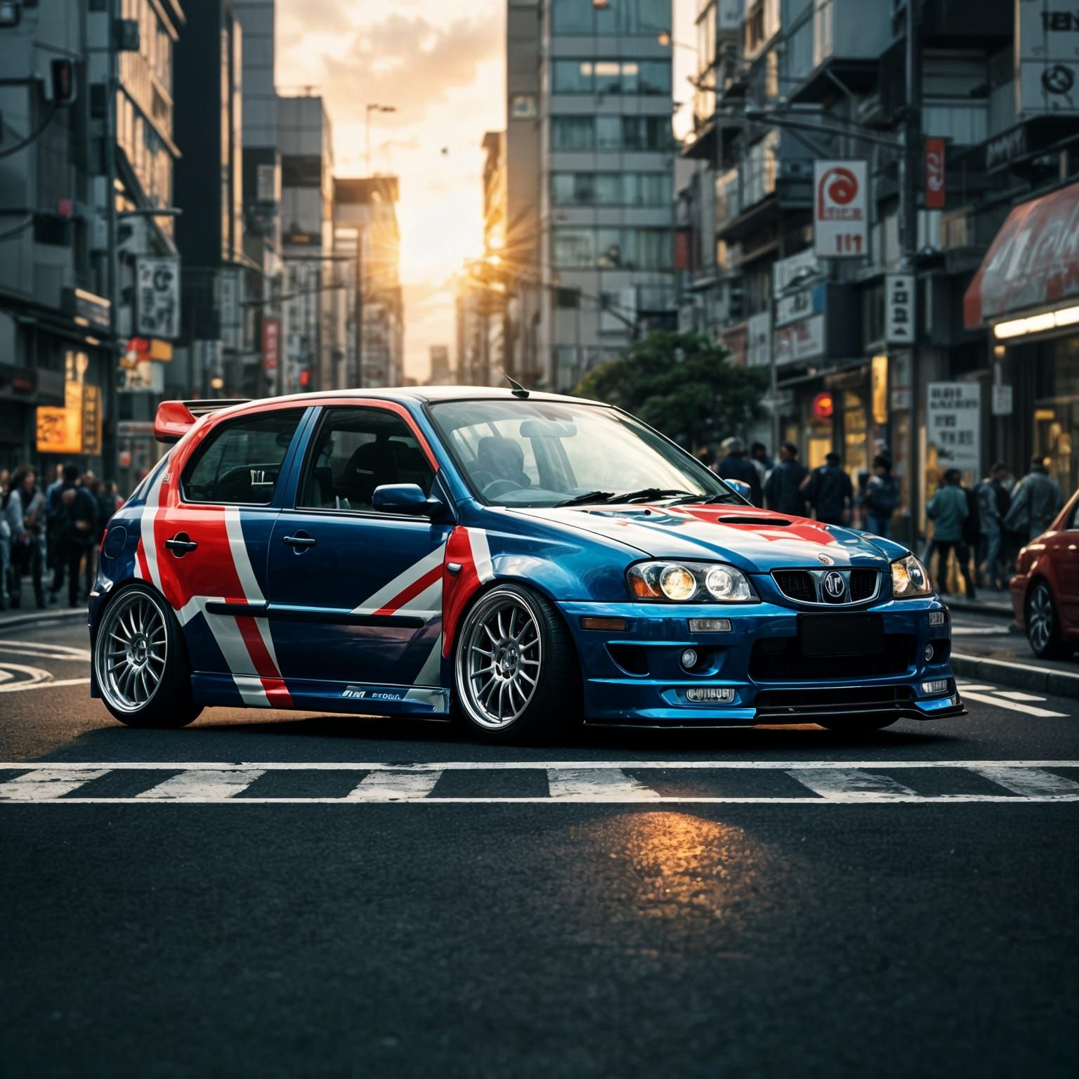 MG ZR,stanced and dropped, wide body kit, japanese style rim...