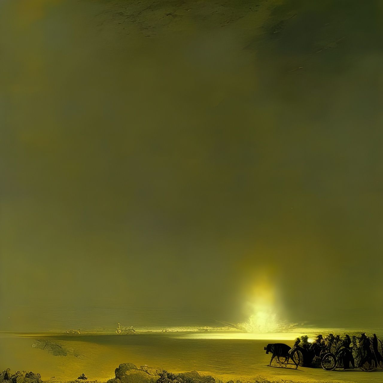 Detailed Surreal Painting in Dark Romanticism Style