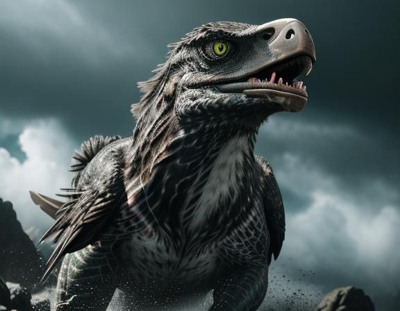 Epic Emu Attack in Cinematic Film Still