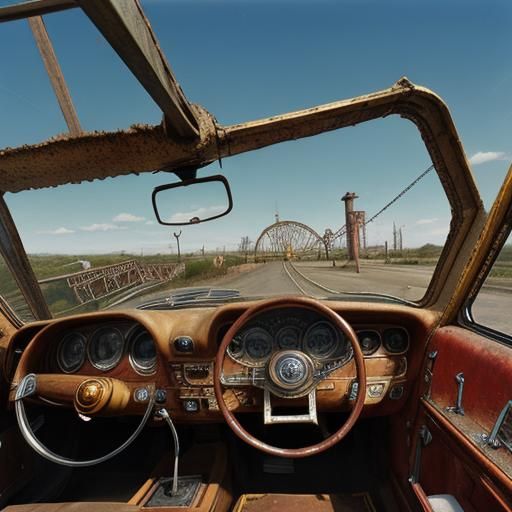 Surreal Sci-Fantasy Landscape with Flying Cherry