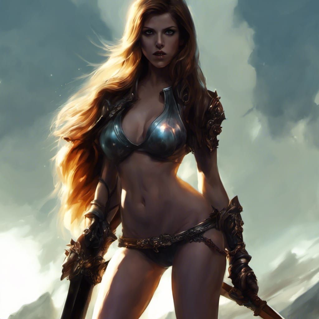 Fantasy Warrior in Dark Fantasy Style