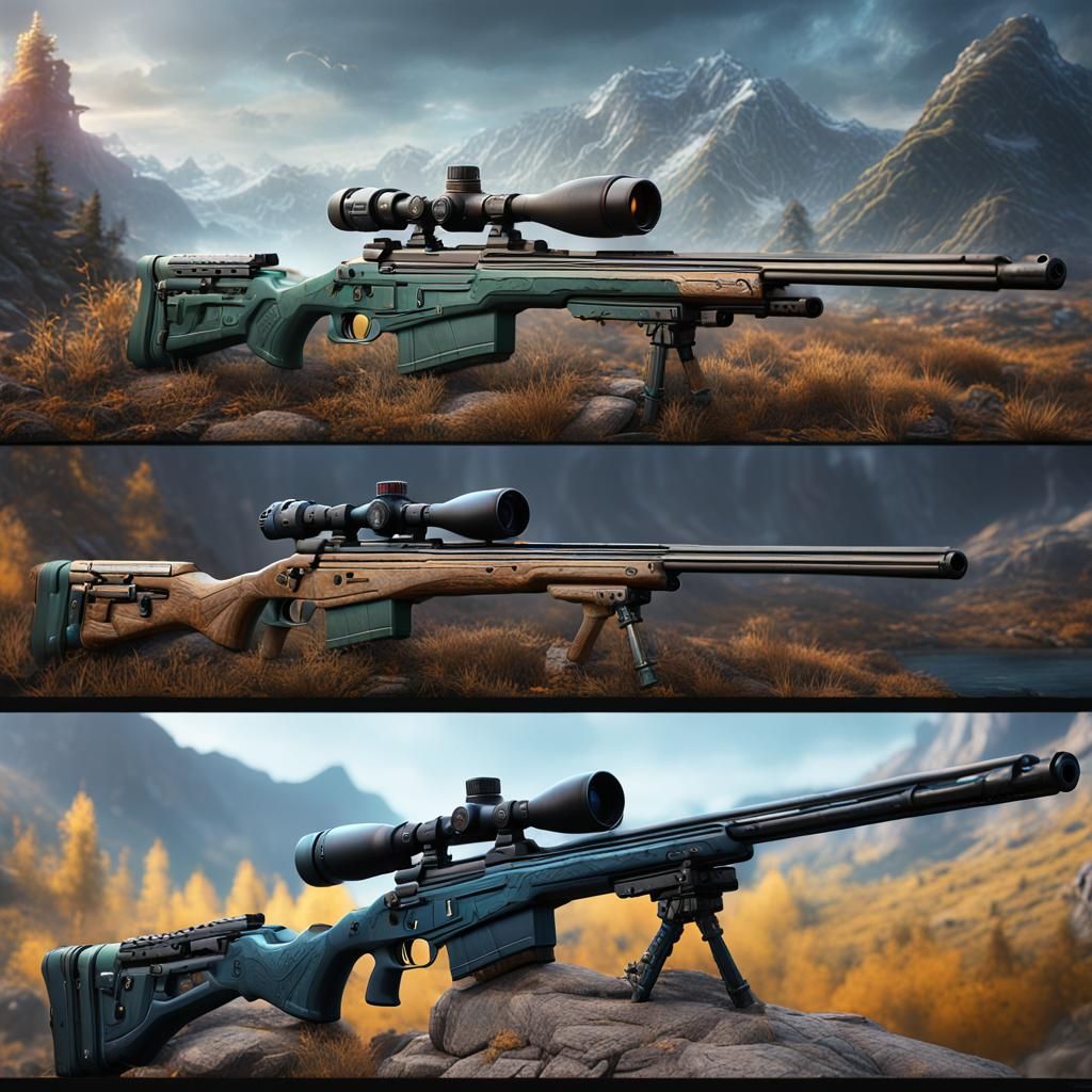 Detailed Matte Painting of a Sniper Rifle