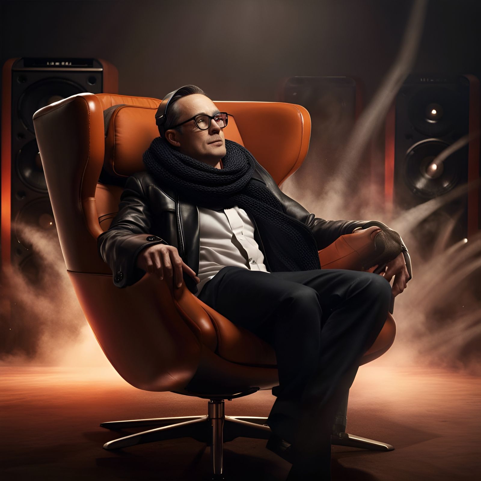 An Audiophile feeling the music with JBL L100 floor speakers...