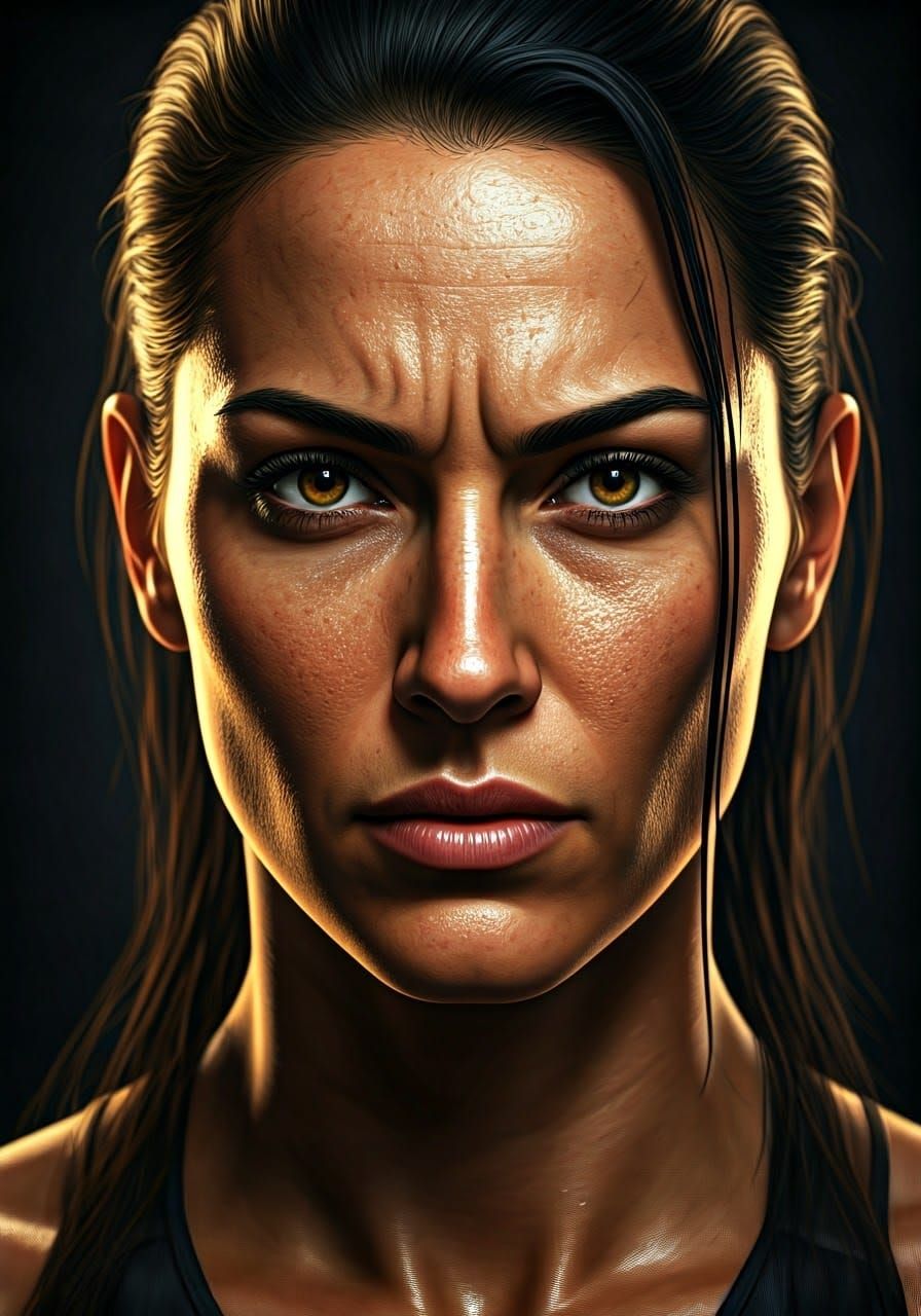 Determined Athlete in Dramatic Lighting