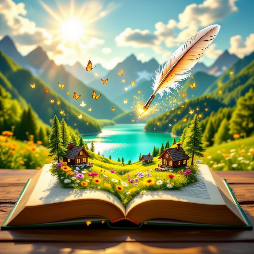 Magical Summer World Emerges From Open Book