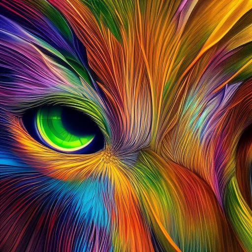 Detailed Bird Portrait in Colorful Poster Art