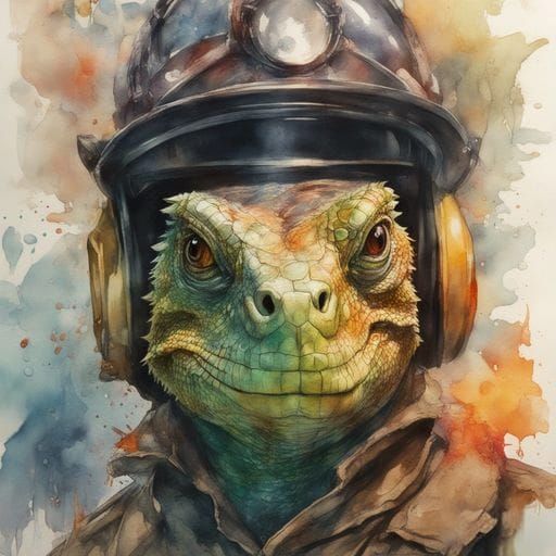 Iguana as a Firefighter