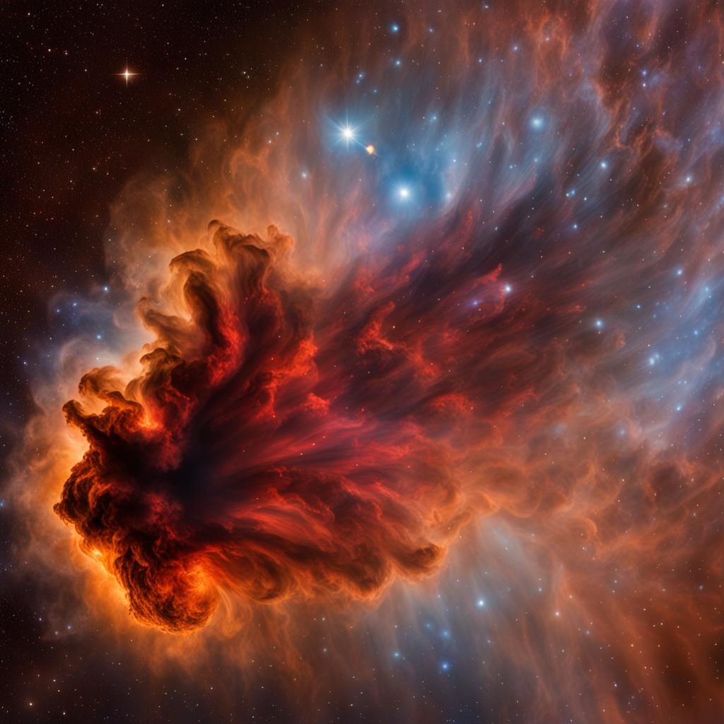 Fiery Phoenix Before Star Creation Telescope View