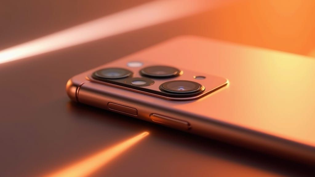 Copper Smartphone Lens Module Close-Up