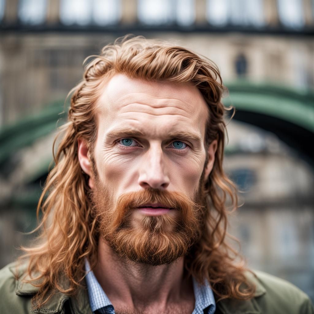 Two Handsome Men Kissing in London, Hyperdetailed Art