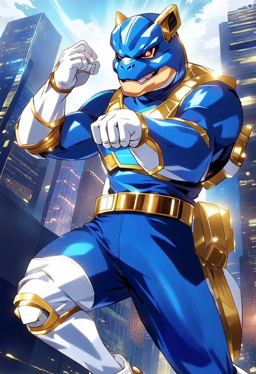 Anthro Blastoise Ranger in Anime Style