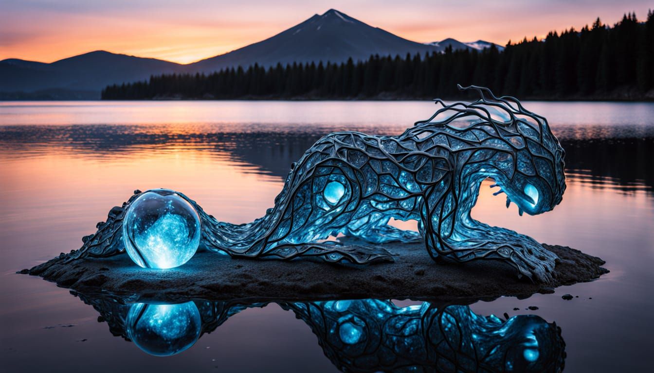 Fragmented Sculpture of a Woman at Sunset