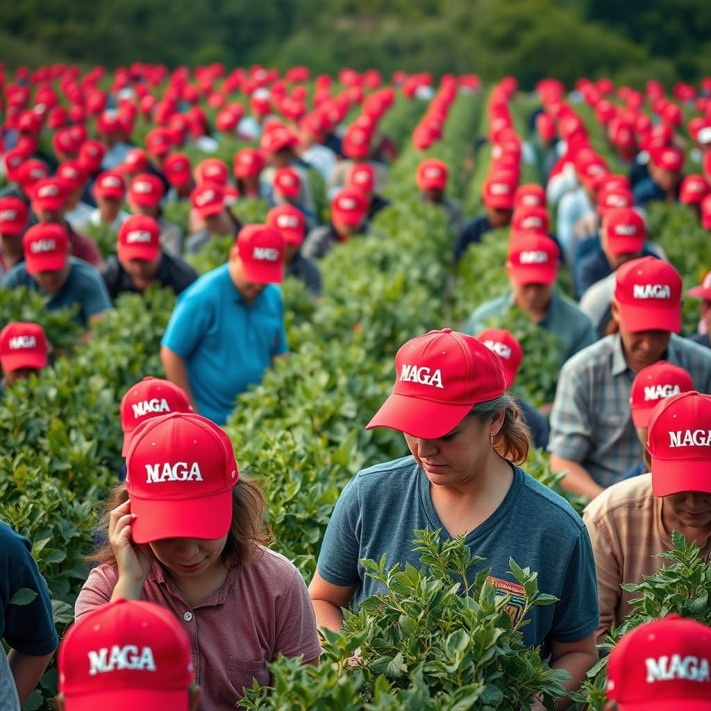 Rural Laborers Tend to MAGA-Branded Crops