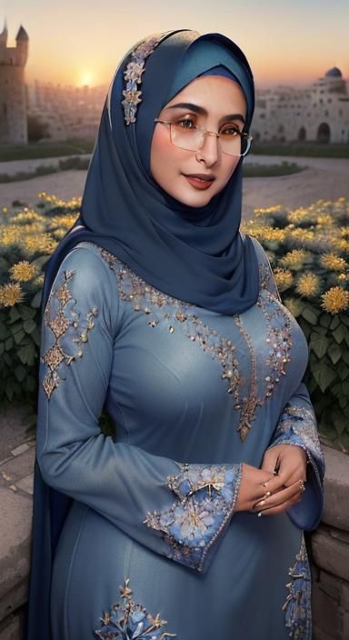 Detailed Portrait of Arabian Woman in Hijab