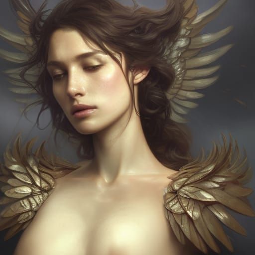 Fallen Seraph Portrait in Detailed Art Style