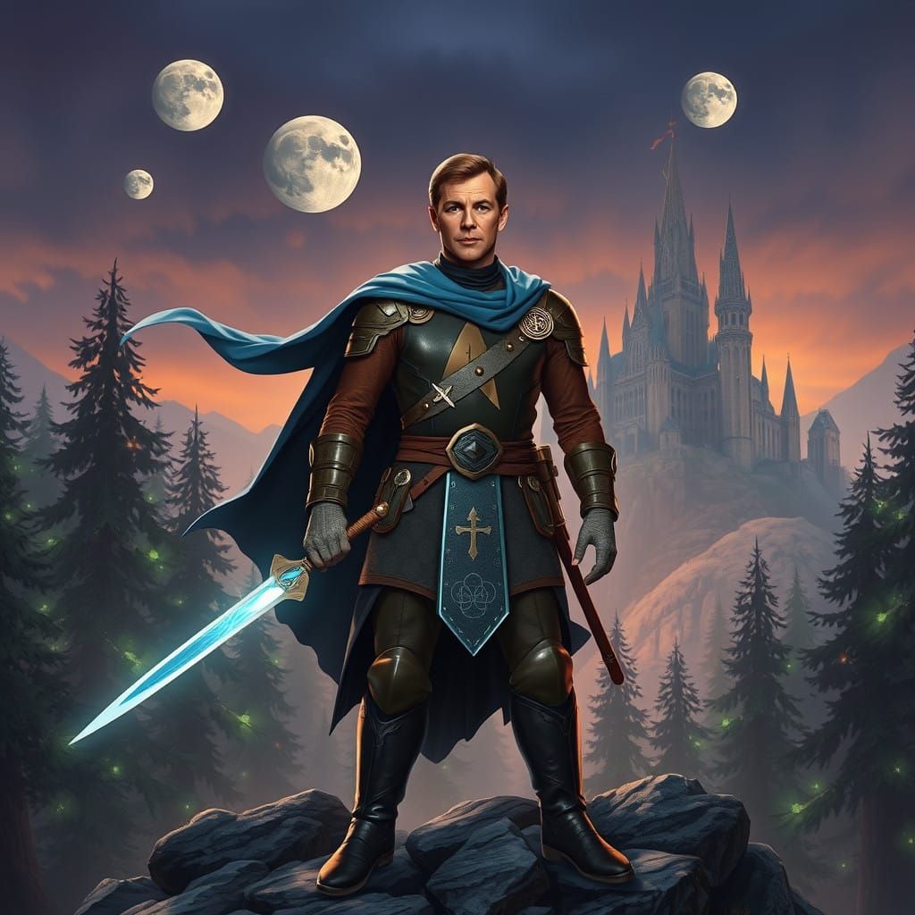 Epic Fantasy Captain Kirk in Medieval Armor