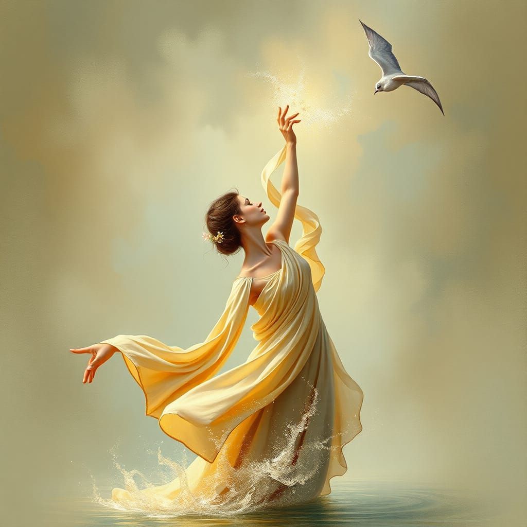 AI Generated Concept of Graceful Touch