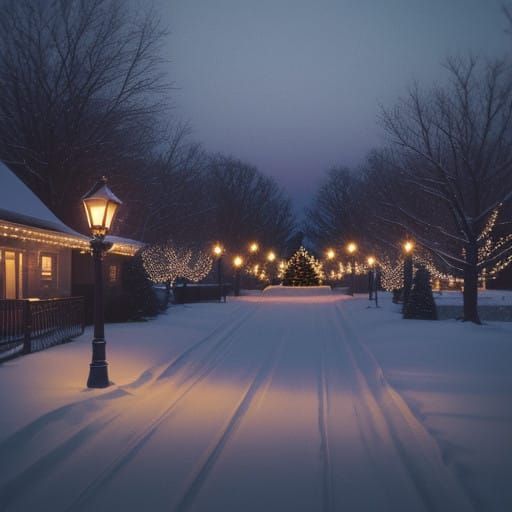 Cinematic Festive Nightscape in Rich Color Palette
