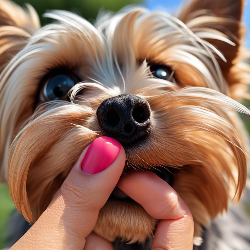 Happy Yorkshire Terrier Nose Boop