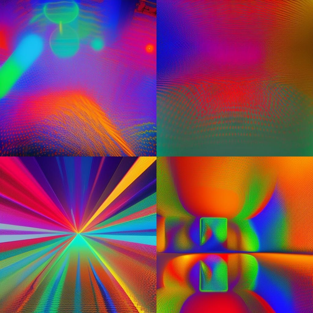 warm colors kinetic pointillism thermal imaging triadic colo...