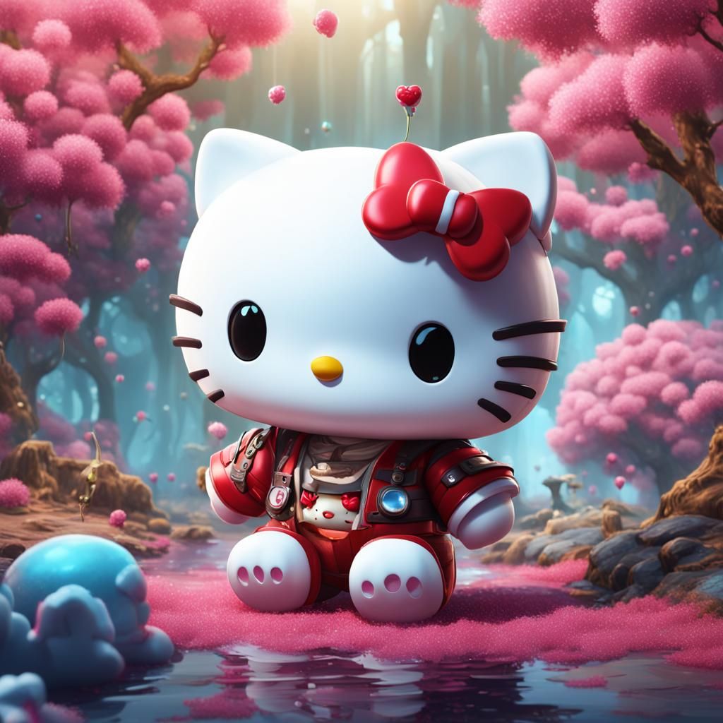 Adorable Baby Hello Kitty in Detailed Matte Painting