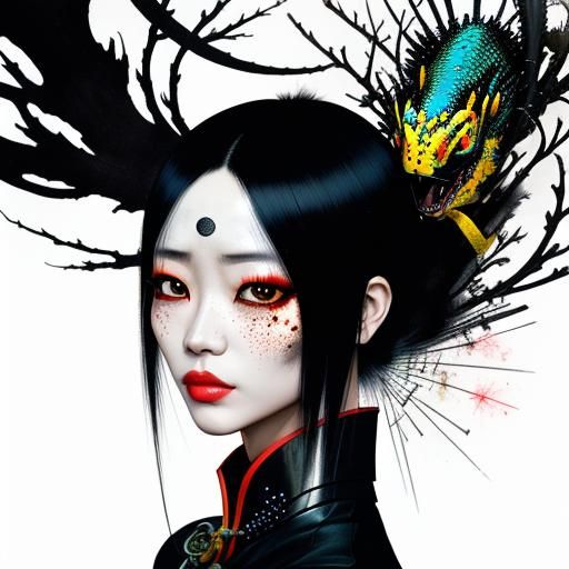 girl with salamander