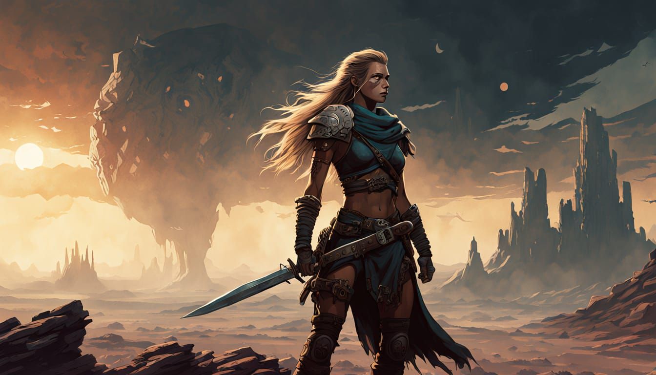 Fierce Vulpouse Warrior Defies the Desert Planet