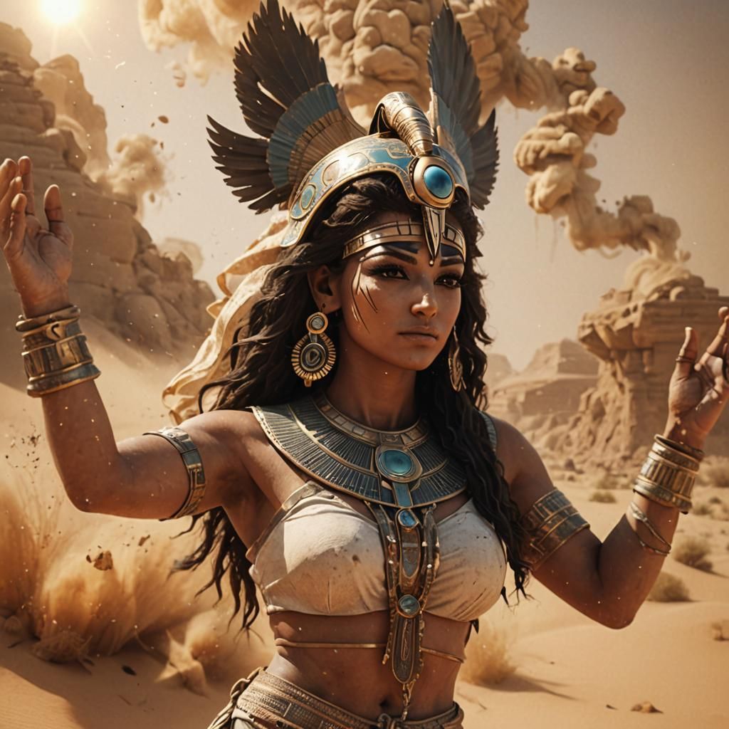 Eye of Horus in Sandstorm: Hyperrealistic Render