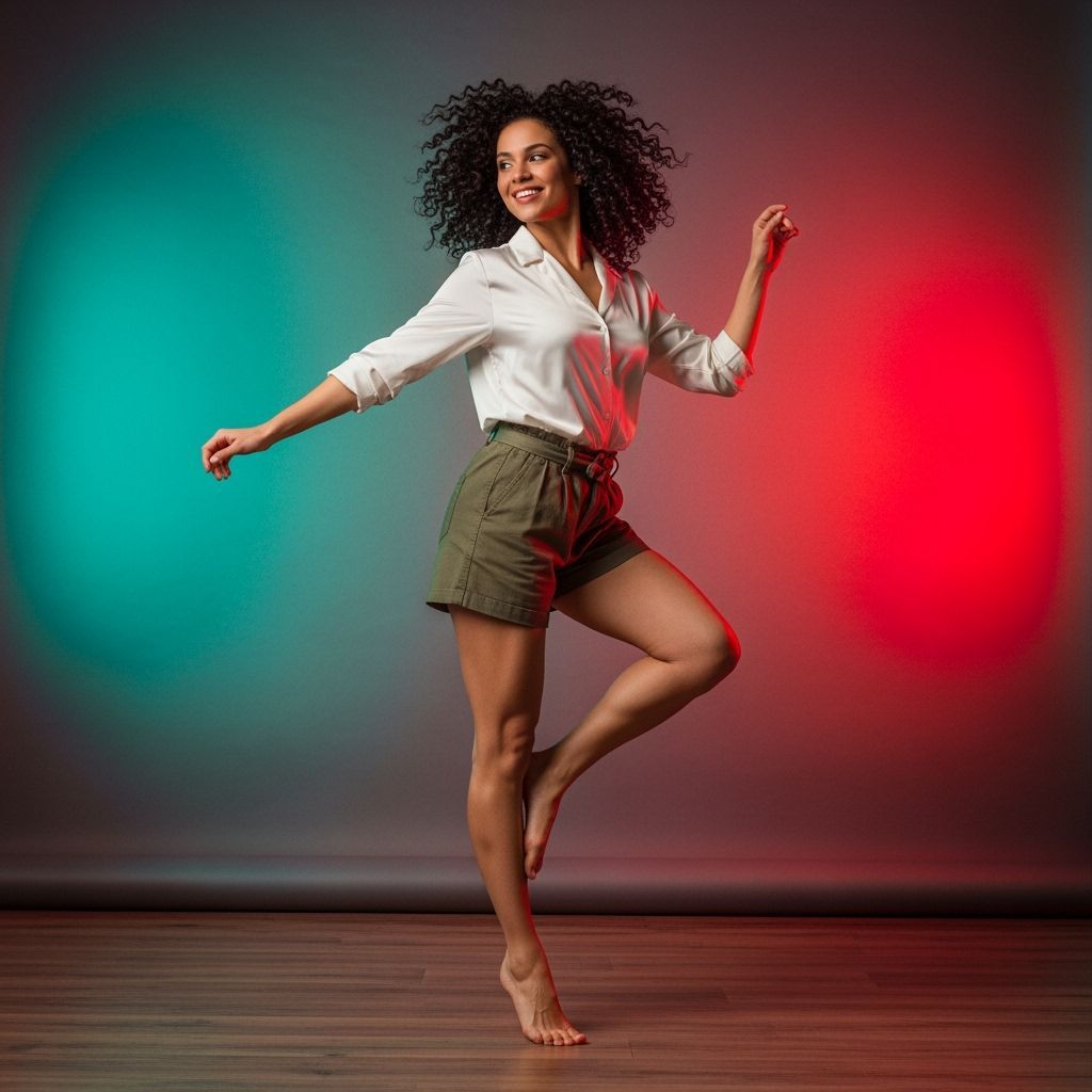 Woman Dancing Ballet at Home: Photorealistic Rendering