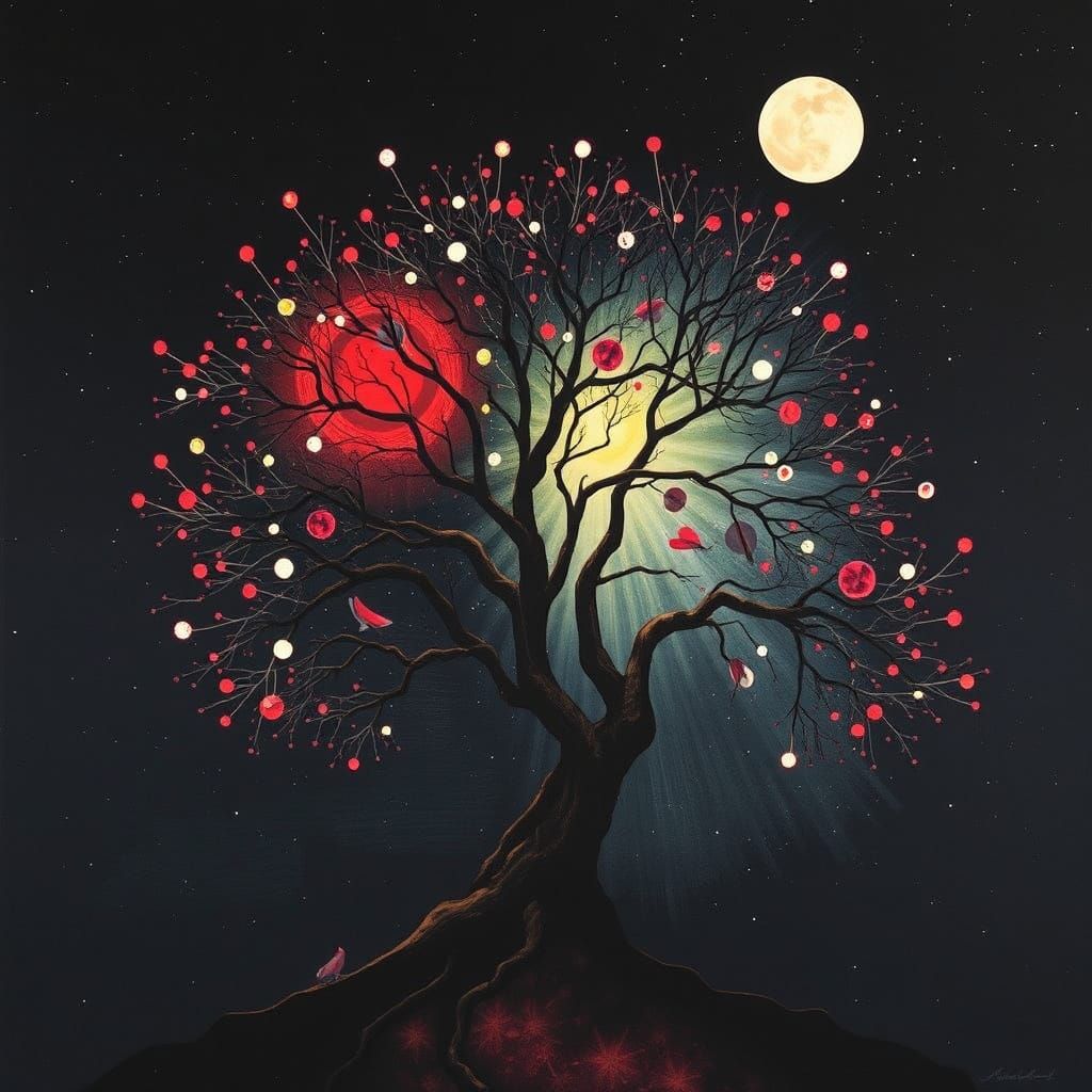 Philosophical Life Branches in Abstract Style