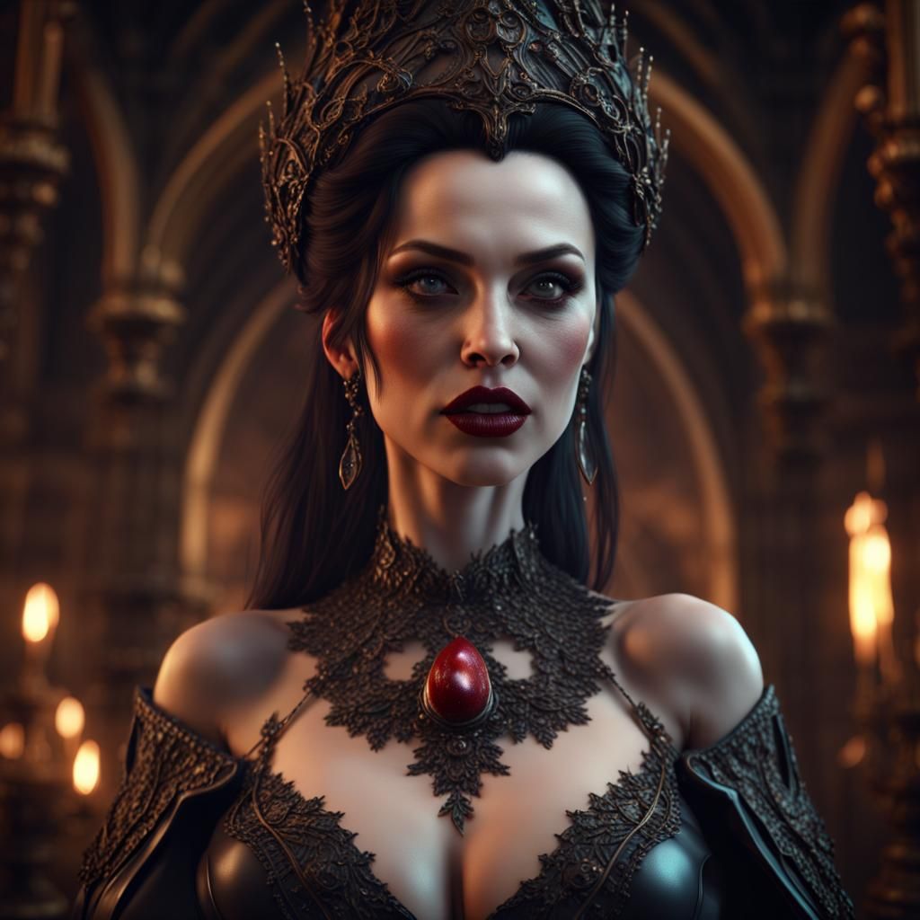 Gothic Lady with Tongue, 3D Render in 8K