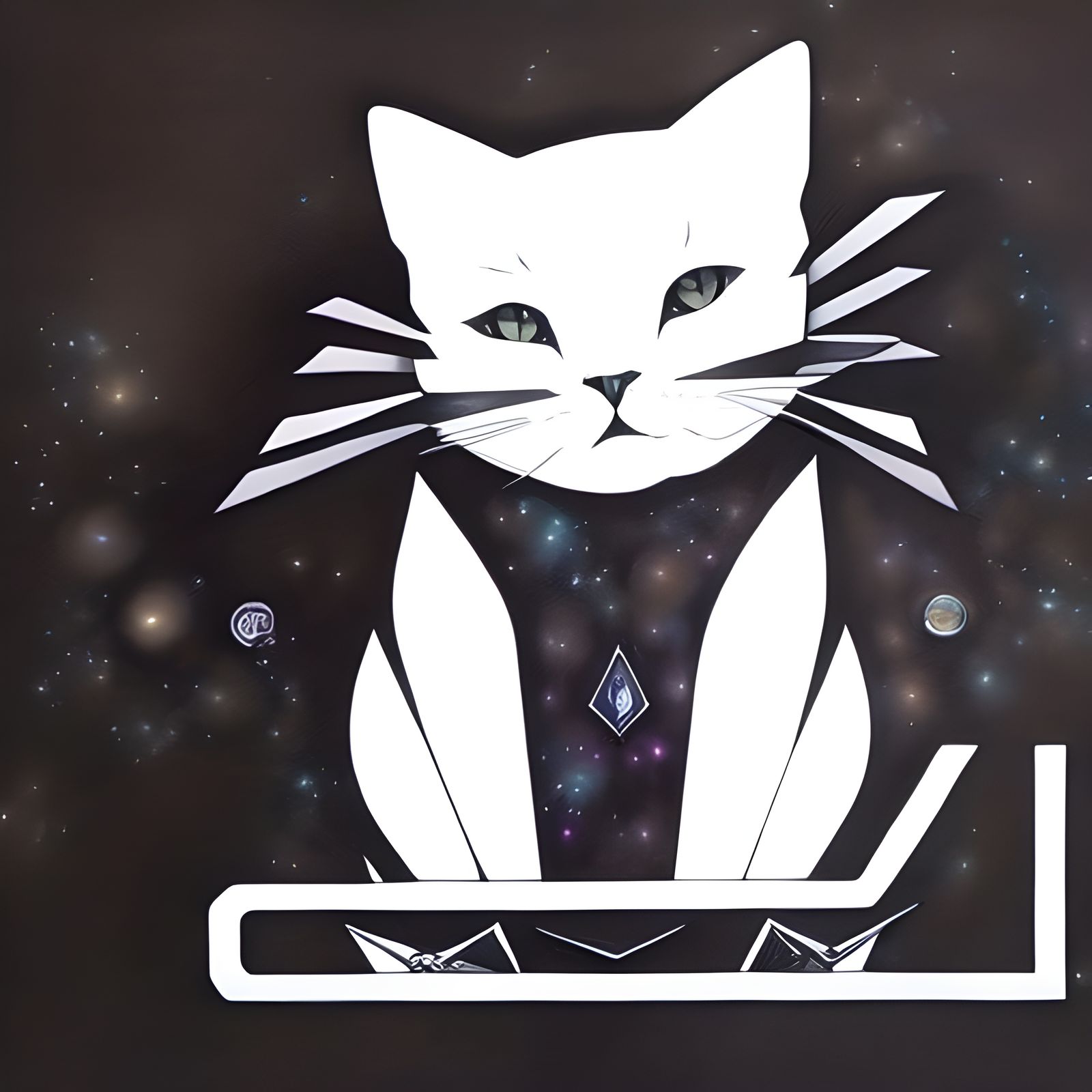 Tuxedo Cat in Dark Fantasy Comic Art