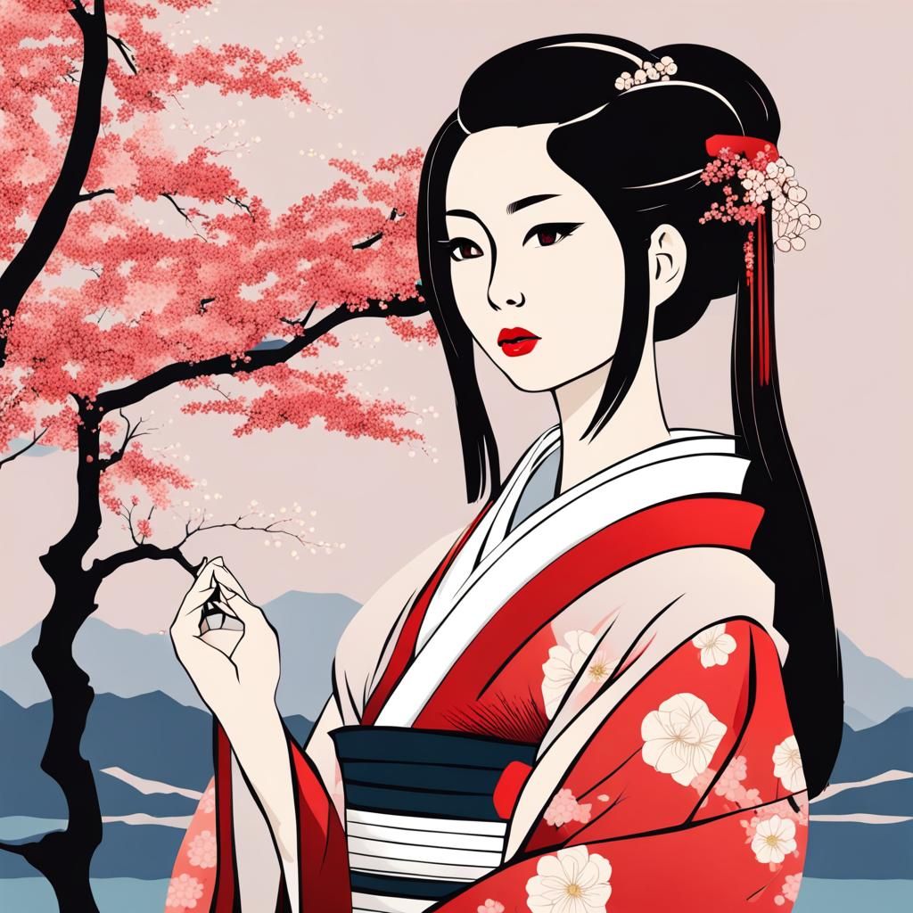 Japanese Style Woman Portrait