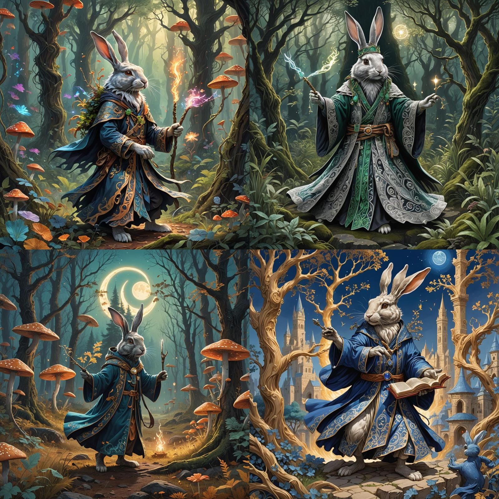 Rabbit Wizard Blade Dancer in Detailed Matte Painting