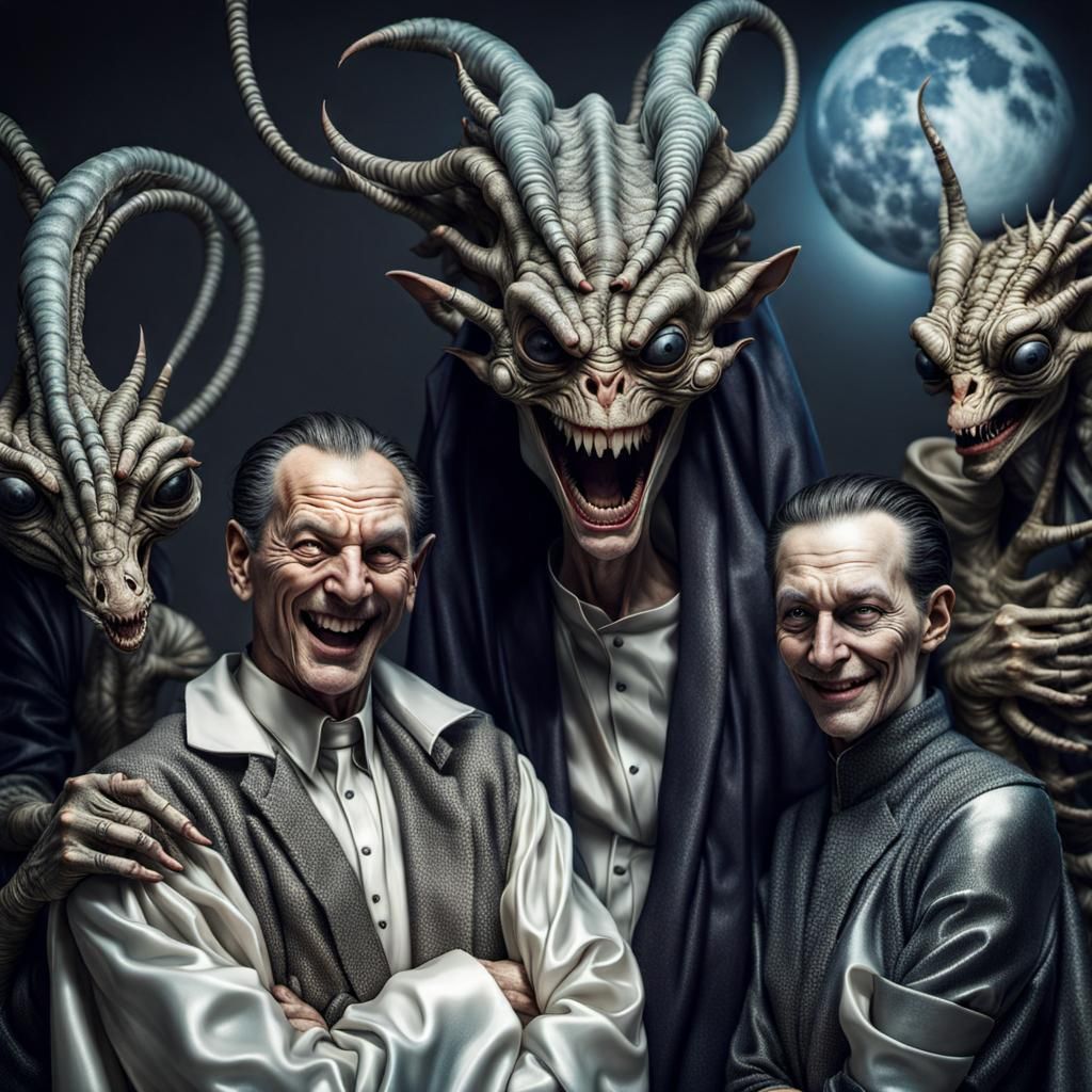 Extravagant Alien Characters in Cosmic Dreamscape