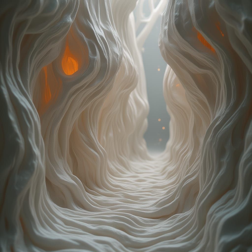 Abstract Origami World with Elegant Curves