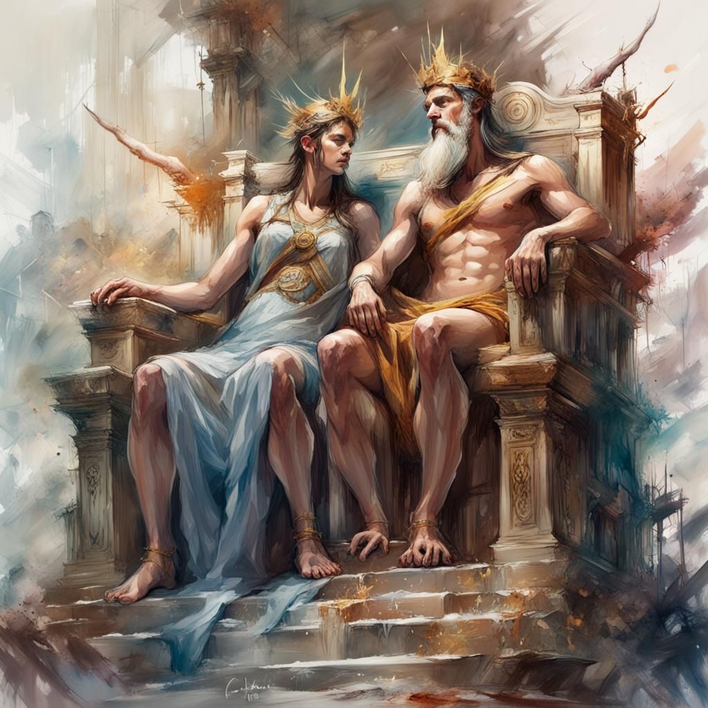 Zeus and Hera , gods of the Olympus