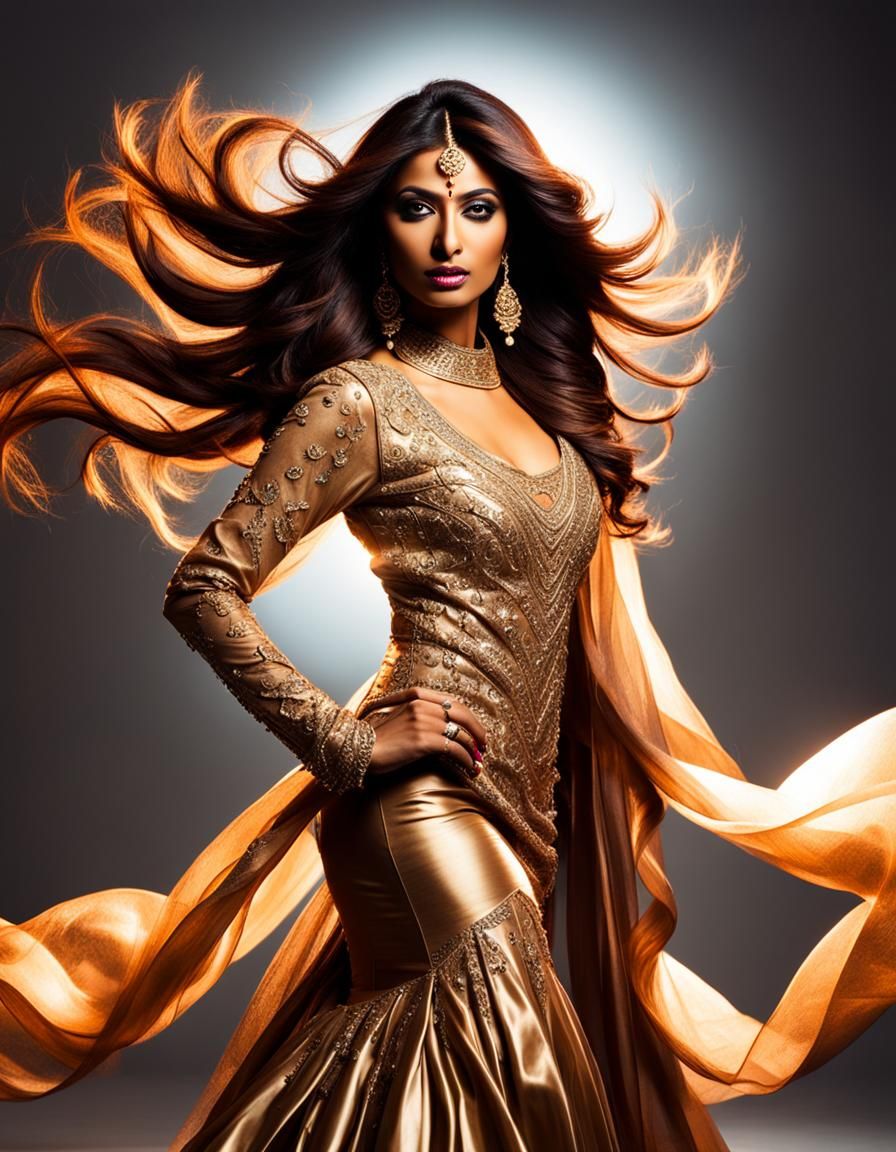 Glamorous South Asian Woman in Bollywood Style