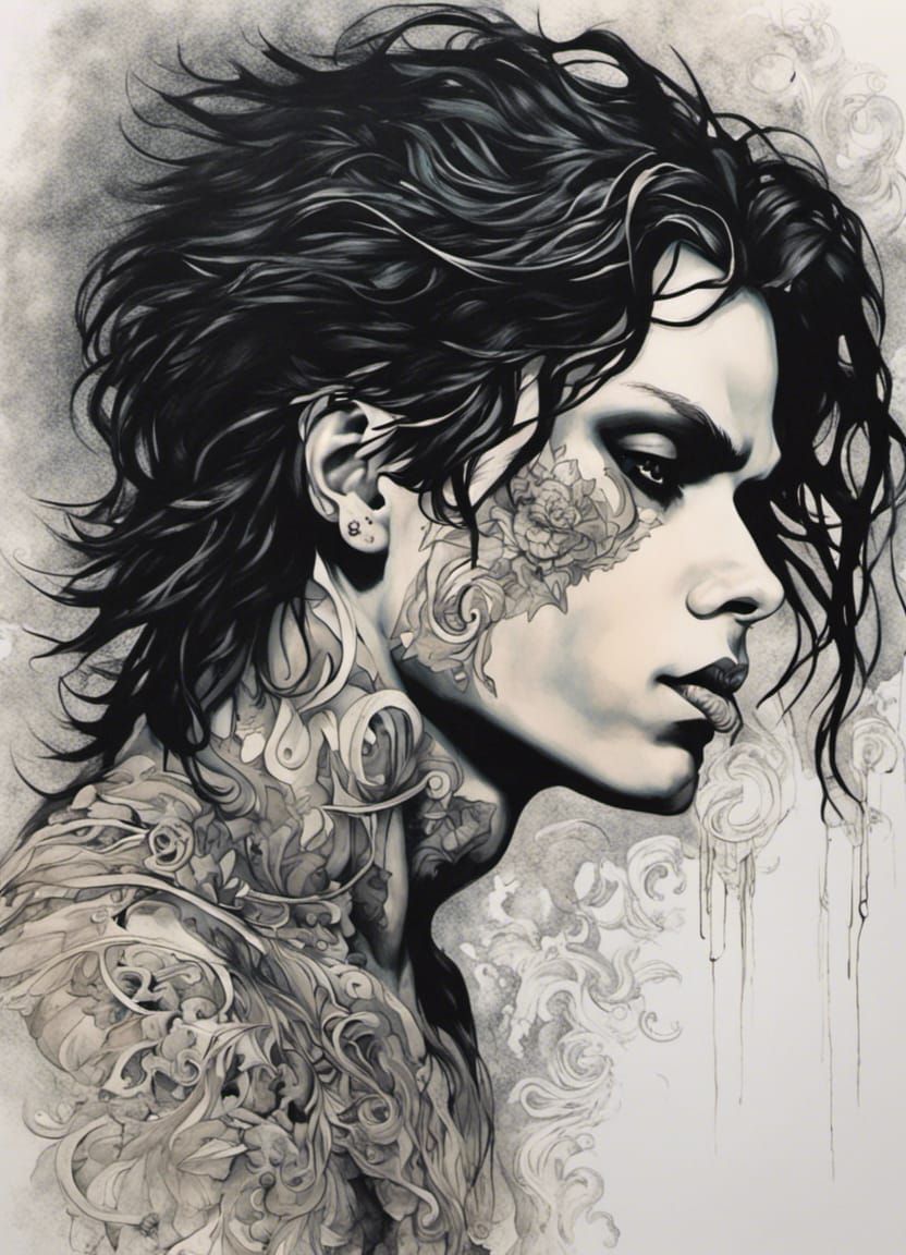 Intense Homoerotic Portrait in Acrylic Painting Style